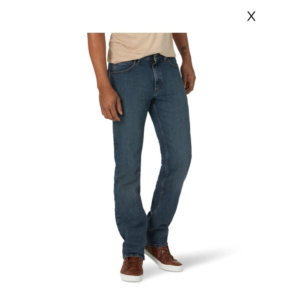 Lee Mens Regular Straight Fit Dark Wash Jeans 36x29 Horizon Denim Classic Style